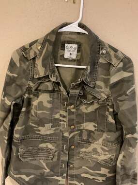 Ci Sono Women's Camouflage Military Utility Jacket Small
